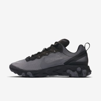 Nike React Element 55 SE - Férfi Utcai Cipő - Fekete/Sötét Szürke